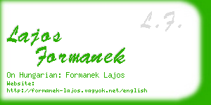 lajos formanek business card